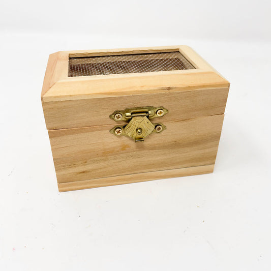 Small Wood Box with Mesh Top