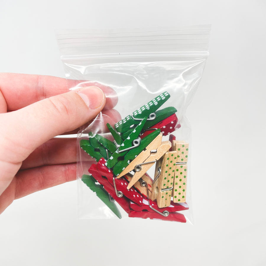 Red and Green Small Clothespins