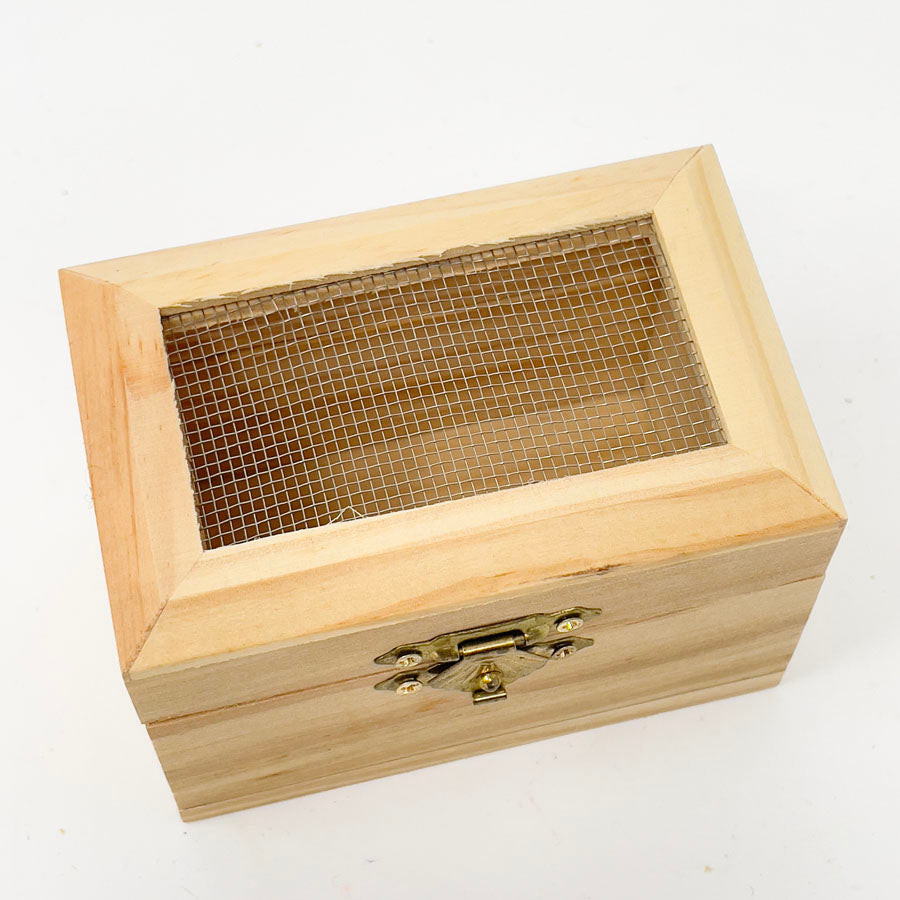Small Wood Box with Mesh Top