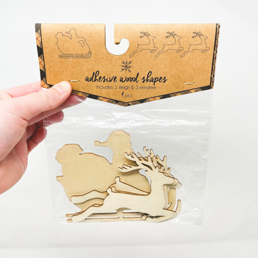 Adhesive Wood Holiday Shapes