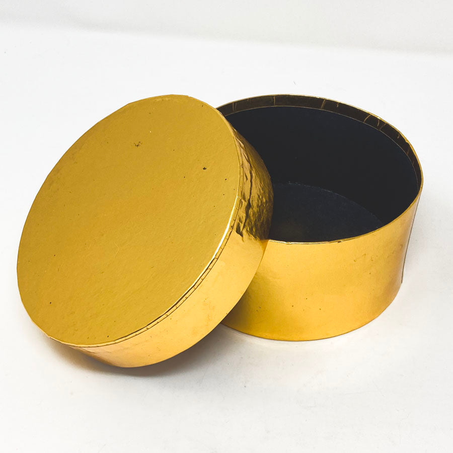 Shiny Gold Round Box