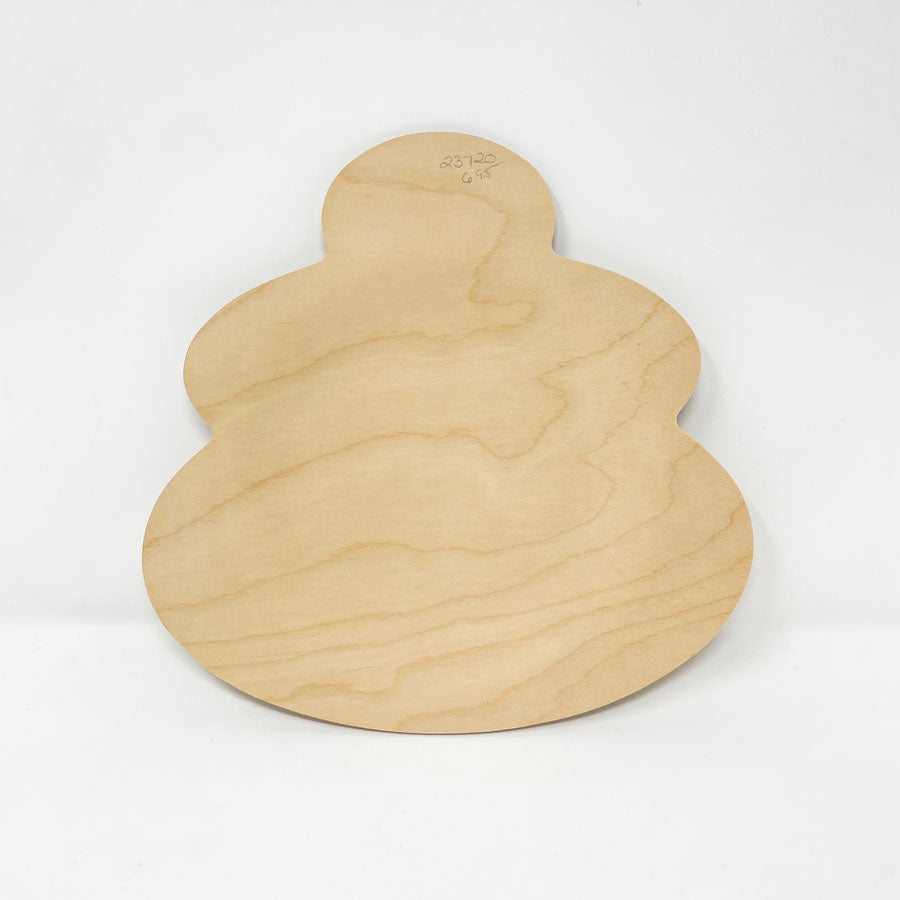 Unfinished Wood Snowman Memory Plate