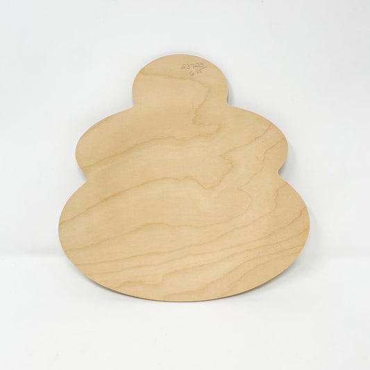 Unfinished Wood Snowman Memory Plate