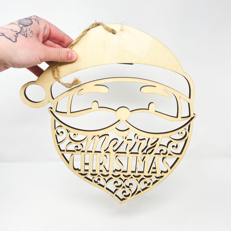 Merry Christmas - Unfinished Wood Cut DIY Sign