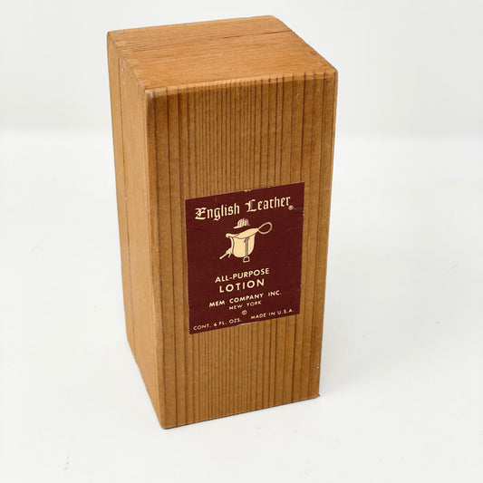 Vintage English Leather Wood Box
