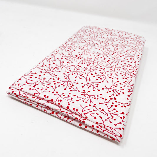Red Branches Cotton Blend Fabric - 1 yard