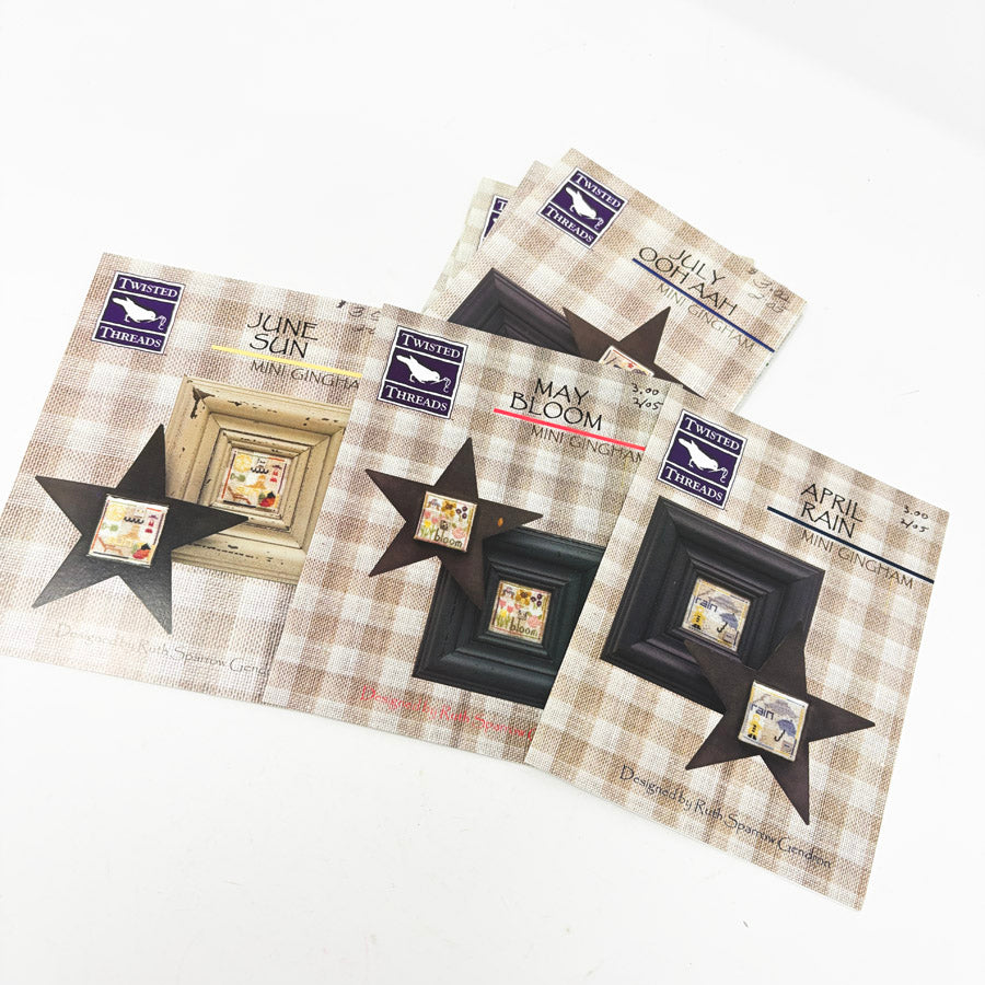 Mini Gingham Linen & Cross Stitch Pattern Set by Twisted Threads