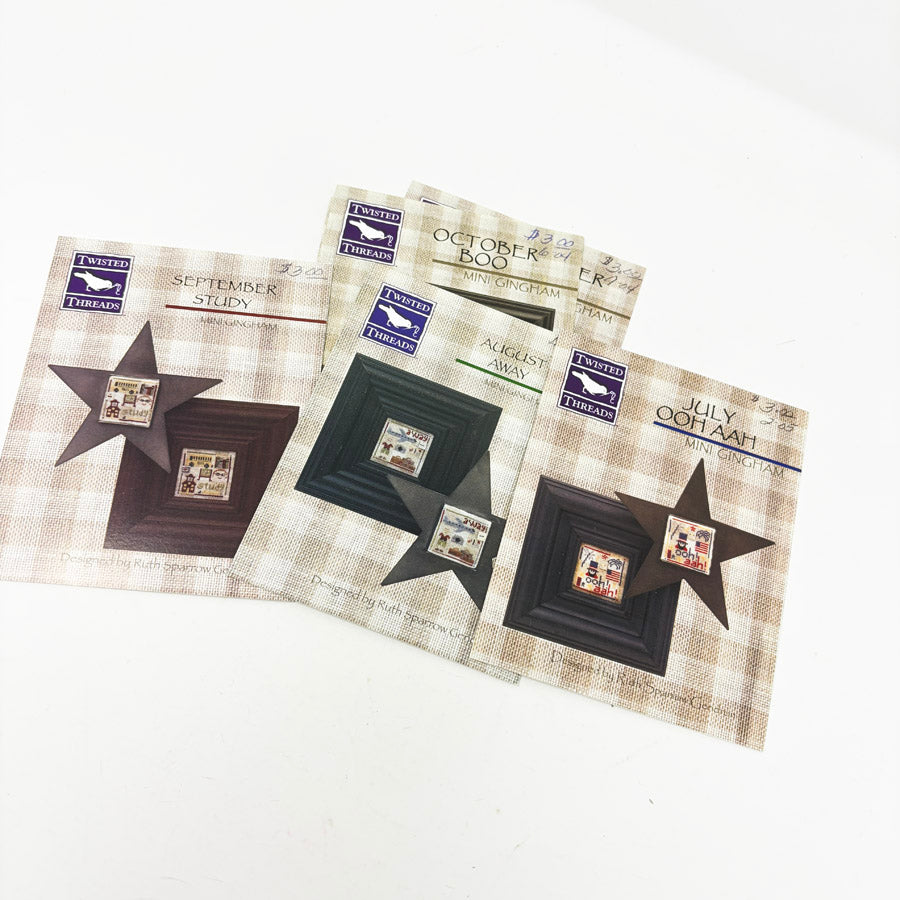 Mini Gingham Linen & Cross Stitch Pattern Set by Twisted Threads