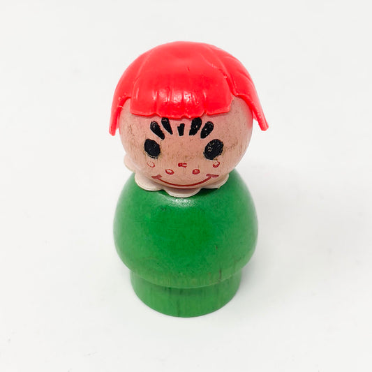 Vintage Little People - Red Head Girl - Wood