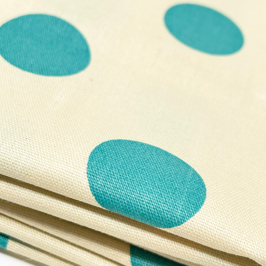 Aqua Dot Cotton Blend Fabric - 1.5 yards