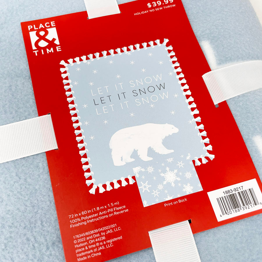 Place & Time Holiday No Sew Throws - Let it Snow