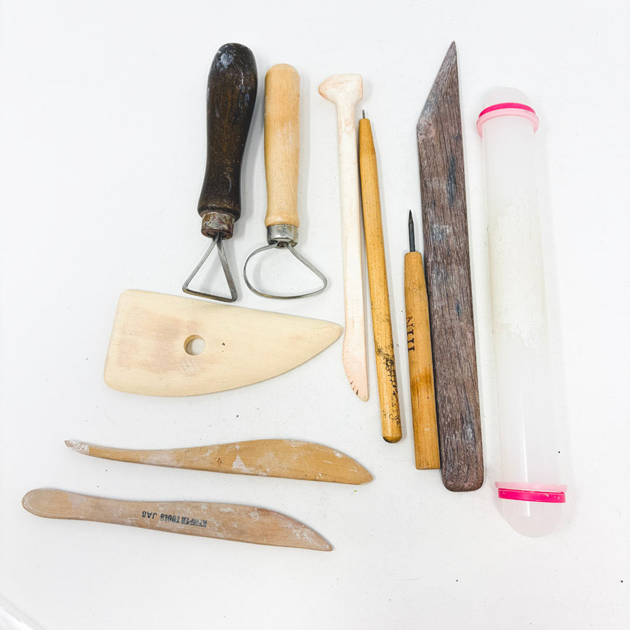Bundle of Clay Working Tools with Mini Roller