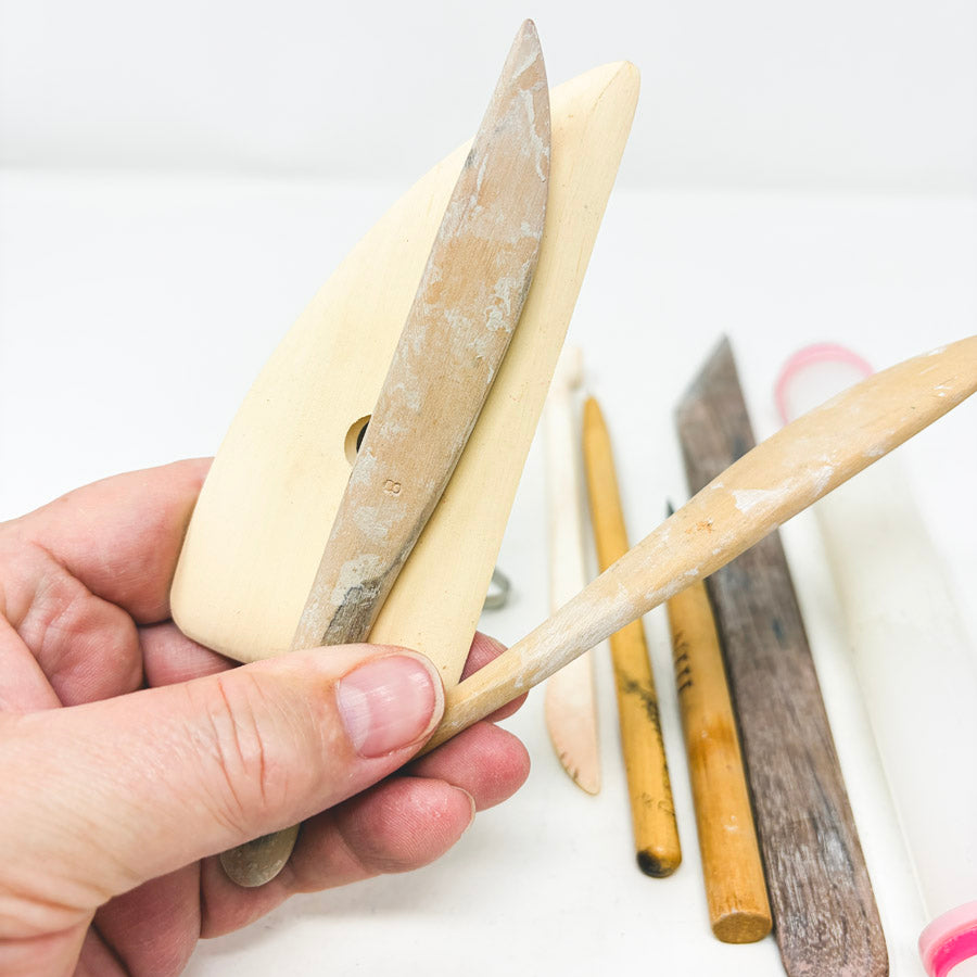 Bundle of Clay Working Tools with Mini Roller