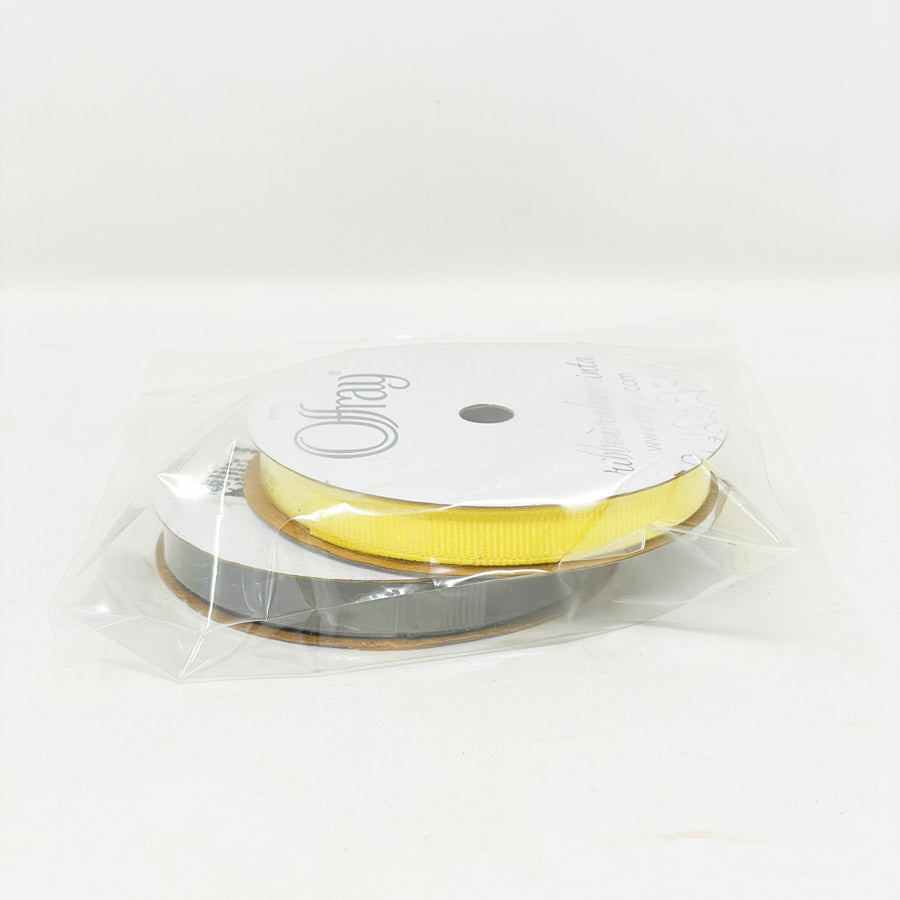 Offray 3/8" Grosgrain Brown and Yellow Ribbon Bundle