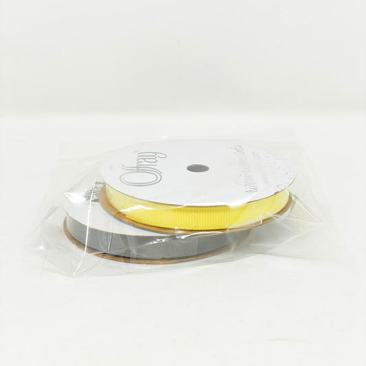 Offray 3/8" Grosgrain Brown and Yellow Ribbon Bundle