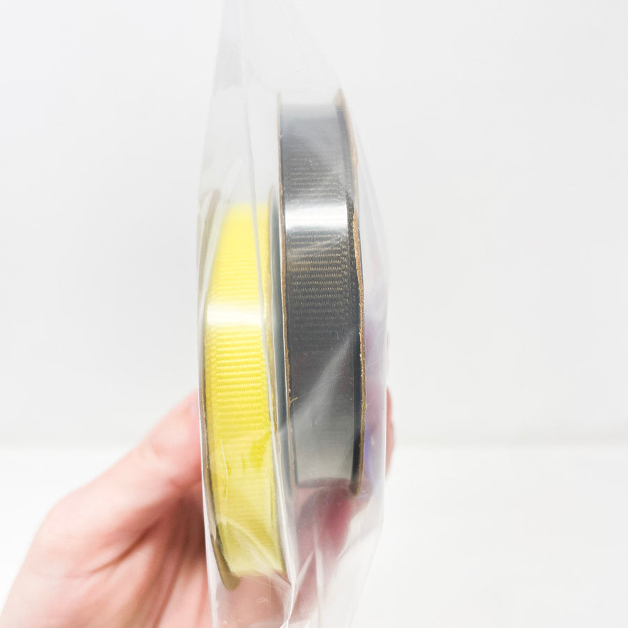 Offray 3/8" Grosgrain Brown and Yellow Ribbon Bundle