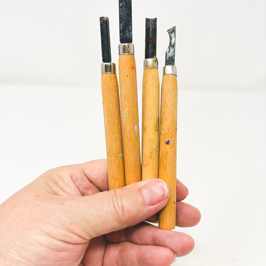 4 Wood Carving Tools Used for Clay Work