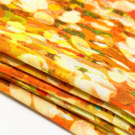 Abstract Orange Cotton Blend Fabric - 44" x 41"
