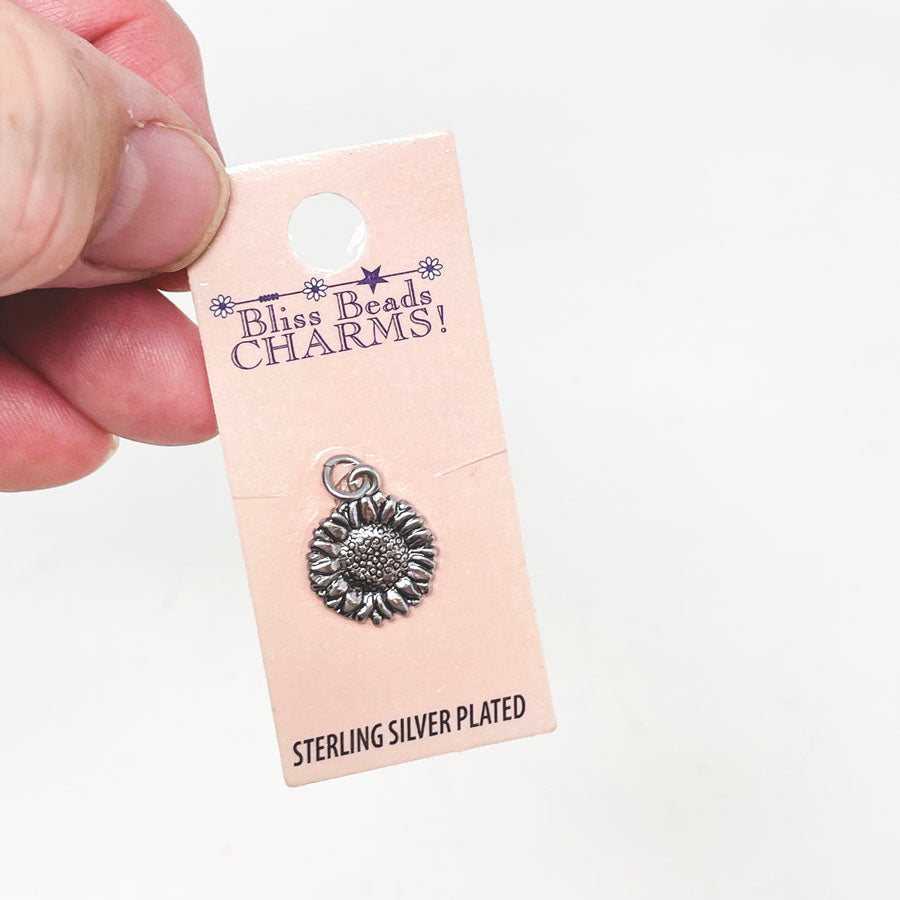 Bliss Beads Charms Sterling Silver Plated Sunflower