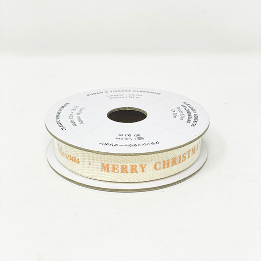 1/2" Stampin' Up Very Vanilla/Copper Holiday Ribbon