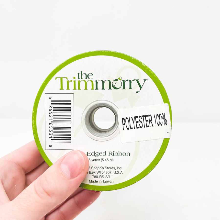 1-3/8" The Trimmery Green Polka Dot Ribbon
