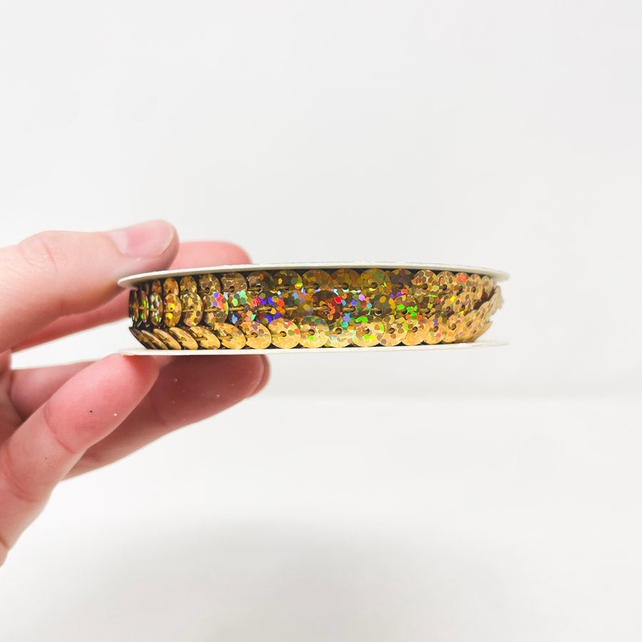 Gold Sequin Novelty Ribbon Trim