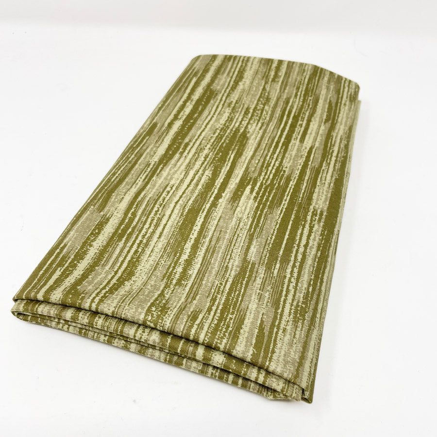 Olive Stripe Cotton Blend Fabric - 1.5 yards