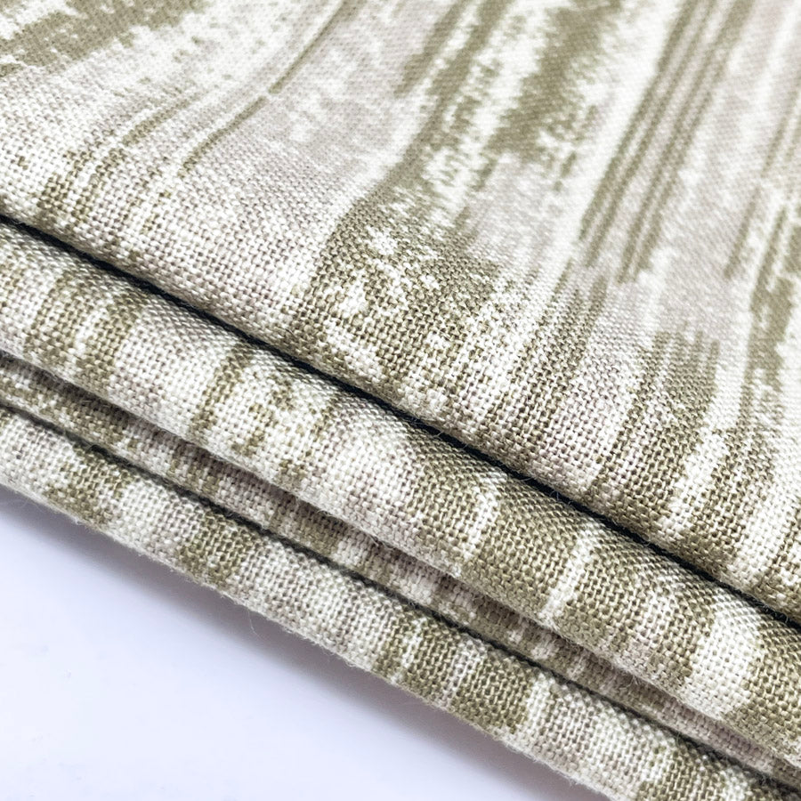 Olive Stripe Cotton Blend Fabric - 1.5 yards