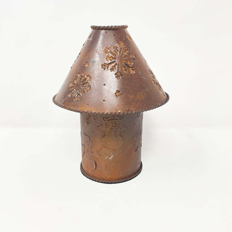 Punched Metal Candle Holder with Shade