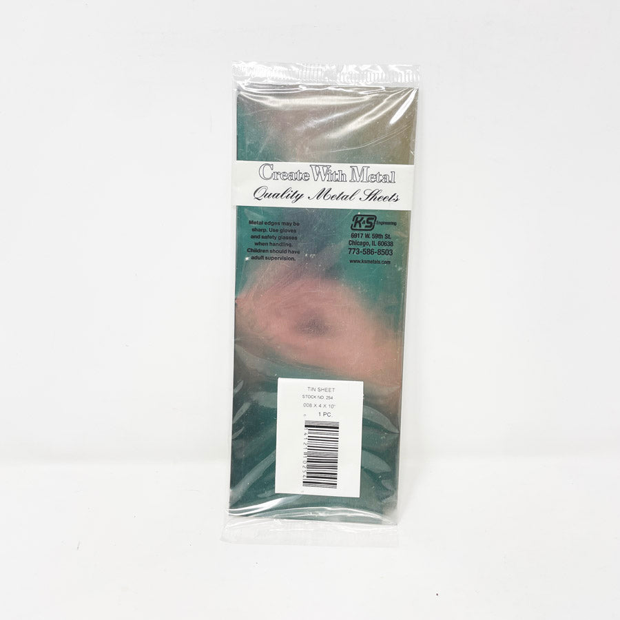 K&S Metal Sheet - Tin, 4" x 10", 0.008" Thick