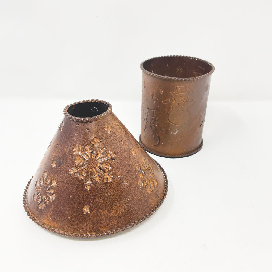 Punched Metal Candle Holder with Shade