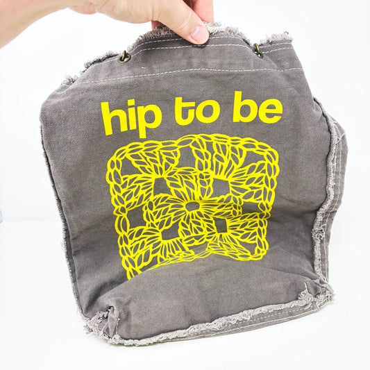 Distressed "Hip to Be" Project Tote Bag