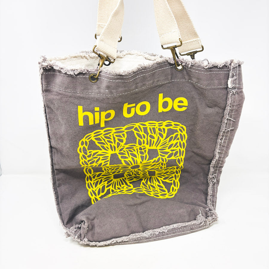 Distressed "Hip to Be" Project Tote Bag