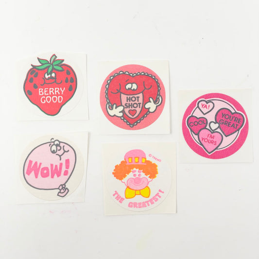 Pink & Red Bundle: 1980s Trend Scratch & Sniff Stinky Stickers (5)