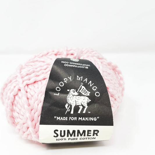 Loopy Mango Barely Pink Cotton Yarn