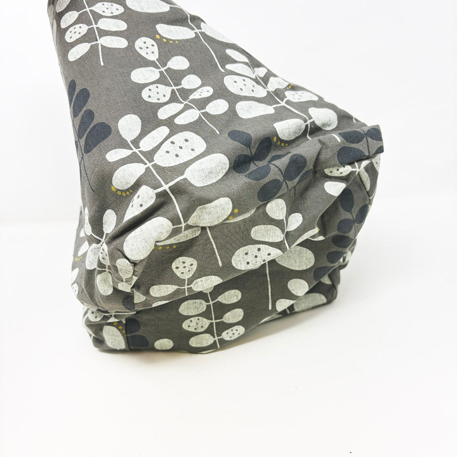 Handmade Gray Drawstring Project Pouch