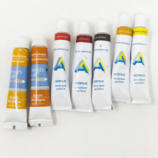 Mixed Brand Small Tube Acrylic Paint Bundle