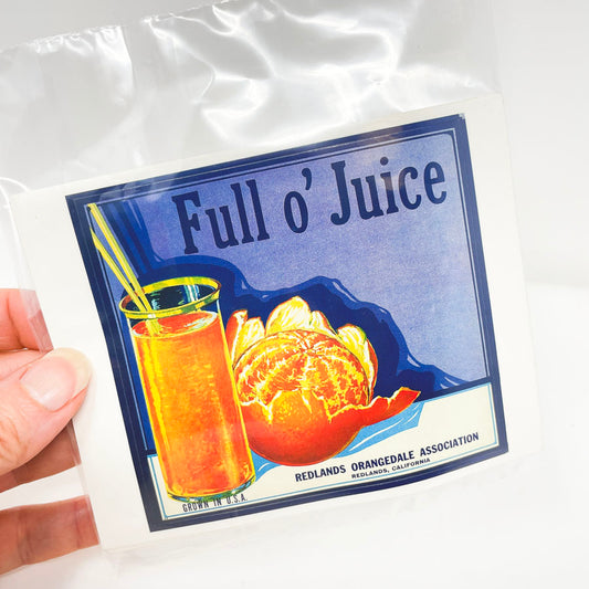 5 Vintage Fruit Crate Reproduction Stickers