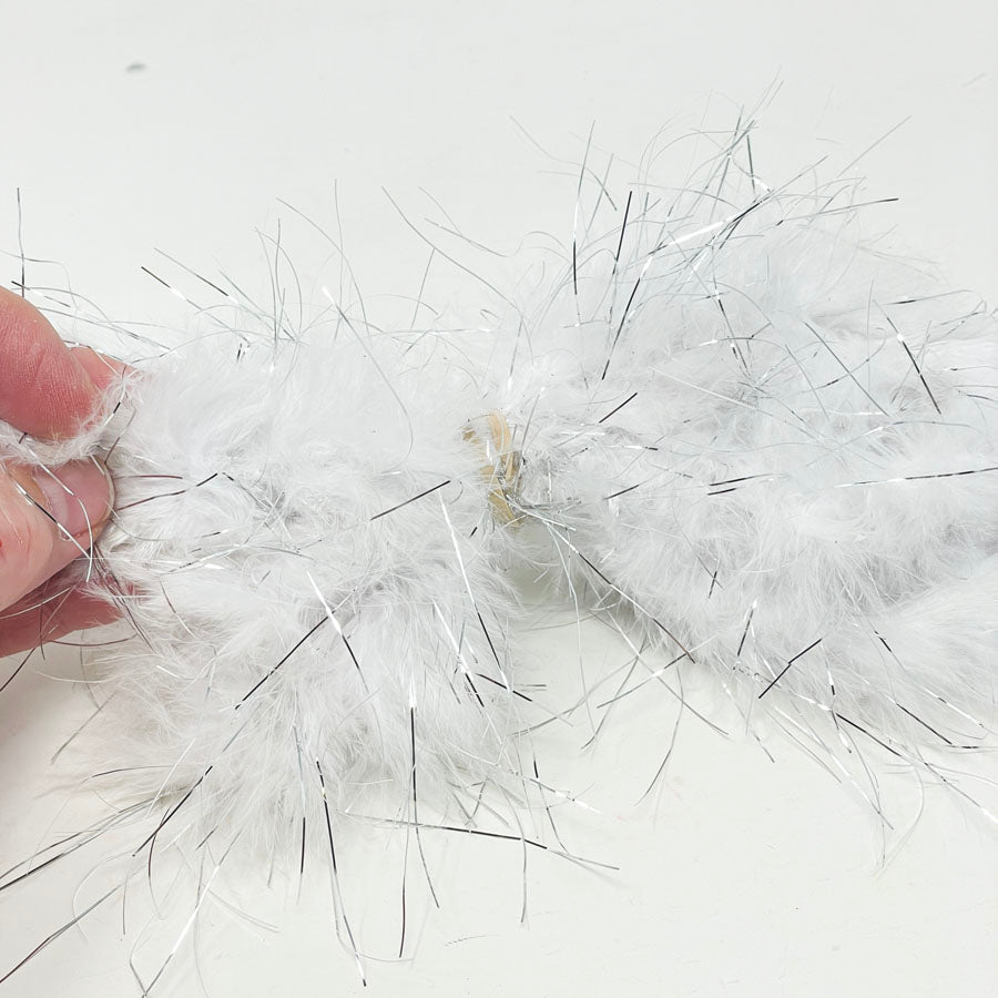 White Feather Boa with Silver