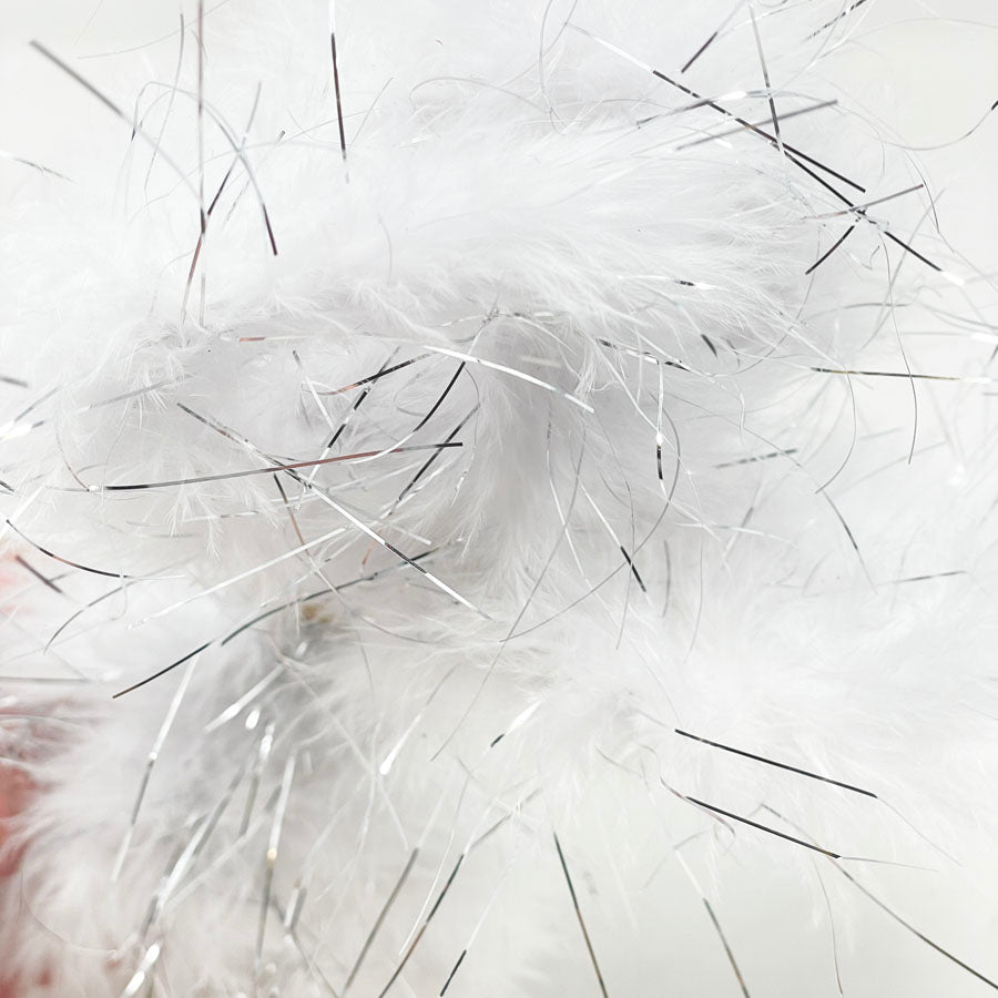 White Feather Boa with Silver