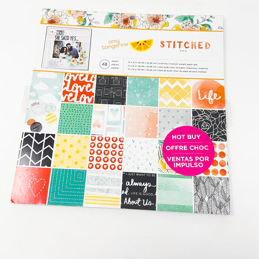 Stitched – Amy Tangerine 12" x 12" Paper Pad
