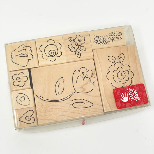 Line Art Flowers – Close to My Heart Wood Stamp Set