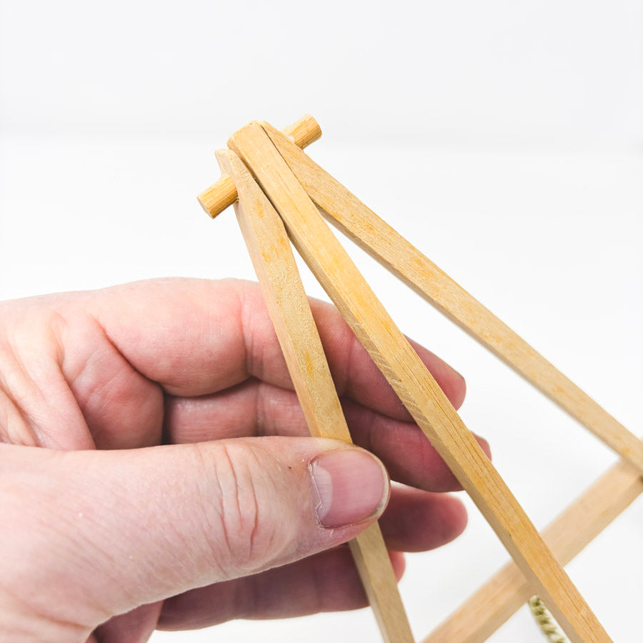 7" Mini Light Wood Easel with Chain