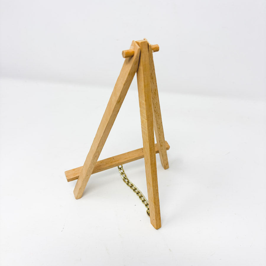 7" Mini Light Wood Easel with Chain