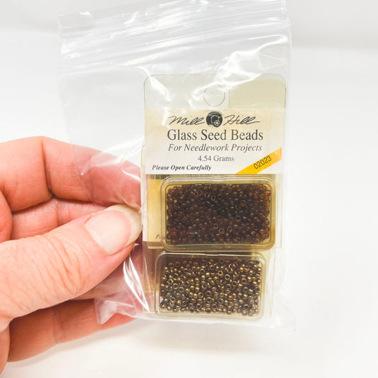 Bundle of Mill Hill Brown Beads