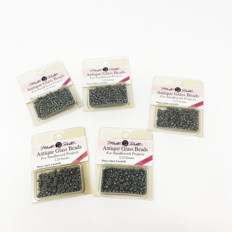 Bundle of Mill Hill Dark Gray Seed Beads