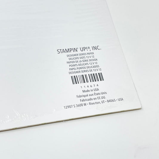 6pg Stampin' Up Designer Series Paper - Delicate Dots 12" x 12"