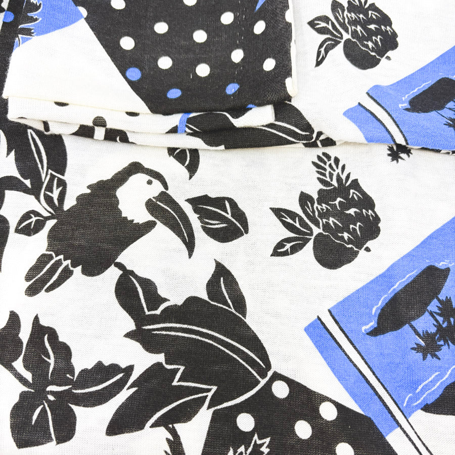 1.5 Yds x 58" Retro Blue Jersey Fabric