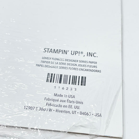 8pg Stampin' Up Designer Series Paper - Lovely Flowers 12" x 12"
