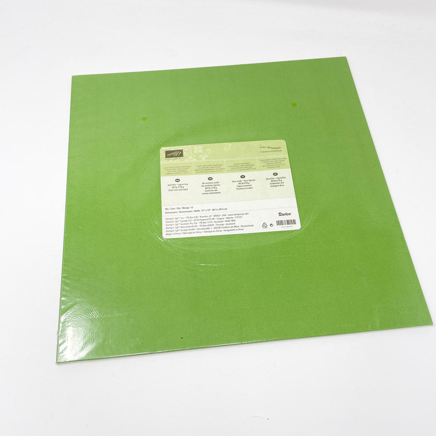 Stampin' Up Designer Core Paper - Gumball Green 12" x 12" (12)